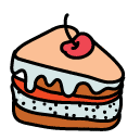 cake slice Doodle Icons