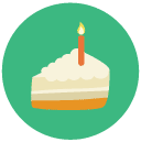cake slice Flat Round Icon