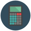 calculator Flat Round Icon