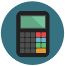 calculator Flat Round Icon