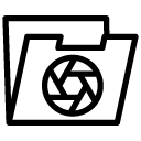 camera folder line Icon