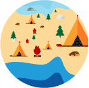 camping flat Icon