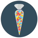 candy bag Flat Round Icon