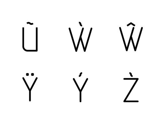 capital-alphabet-and-symbols-line-icons