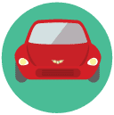 car Flat Round Icon