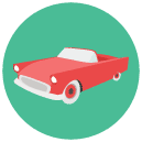 car Flat Round Icon