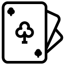 cards of clubs line Icon