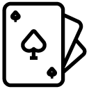 cards of spades line Icon
