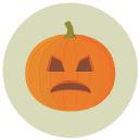 carved pumpkin Flat Round Icon