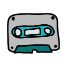 casette tape Doodle Icon