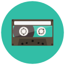 cassette Flat Round Icon