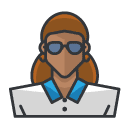 casual woman Filled Outline Icon