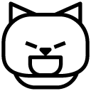 cat angry laugh line Icon