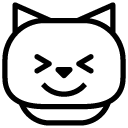 cat giggle line Icon