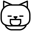cat laughing line Icon