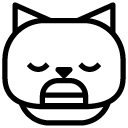 cat sad angry line Icon