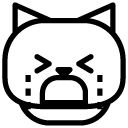 cat sad crying line Icon