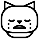 cat unhappy cry line Icon