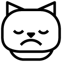 cat unhappy sad line Icon