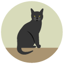 cat Flat Round Icon