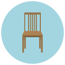 chair Flat Round Icon