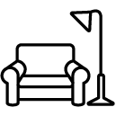 chair lamp line Icon