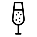 champagne glass line Icon