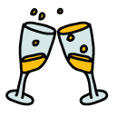 champagne toast Doodle Icon