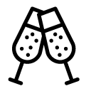 champagne toast line Icon
