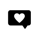 chat heart glyph Icon