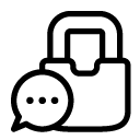 chat lock line Icon