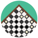 checkers board Flat Round Icon