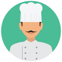chef man Flat Round Icon