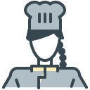 chef woman Filled Outline Icon