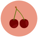 cherries Flat Round Icon