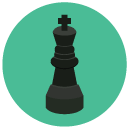 chess king Flat Round Icon