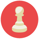 chess pawn Flat Round Icon