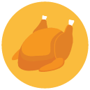 chicken Flat Round Icon