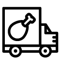 chicken delivery line Icon