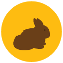 chocolate bunny flat Icon