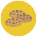 chocolate chip cookies Flat Round Icon