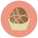 chocolate dessert Flat Round Icon