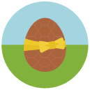 chocolate easter egg Flat Round Icon