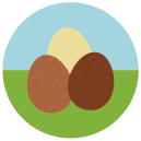 chocolate easter eggs Flat Round Icon