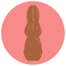chocolate easter rabbit Flat Round Icon