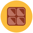 chocolate pieces Flat Round Icon