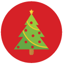 christmas Flat Round Icon