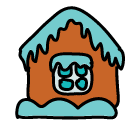 christmas cookie house Doodle Icon