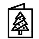 christmas tree card line Icon