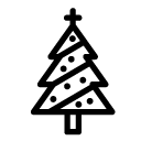 christmas tree line Icon